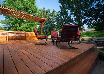 Deck staining in Wilsonville, AL by Reliable Roofing & Remodeling Services.
